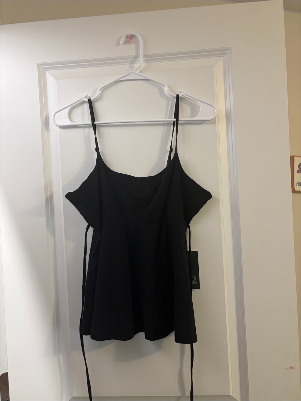 Aritzia Black Spaghetti Strap Peplum Camisole